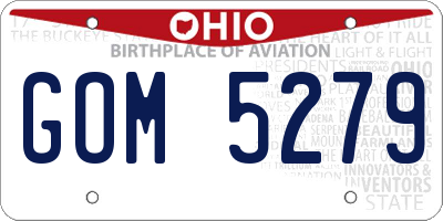 OH license plate GOM5279