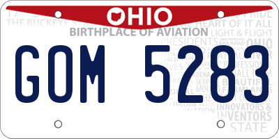 OH license plate GOM5283