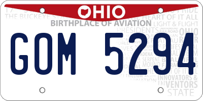 OH license plate GOM5294
