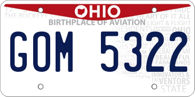 OH license plate GOM5322