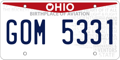 OH license plate GOM5331