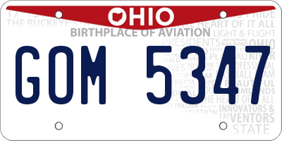 OH license plate GOM5347