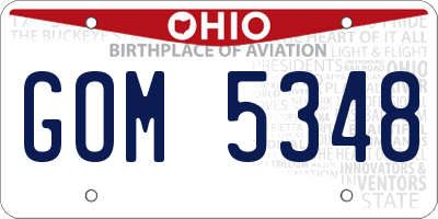 OH license plate GOM5348