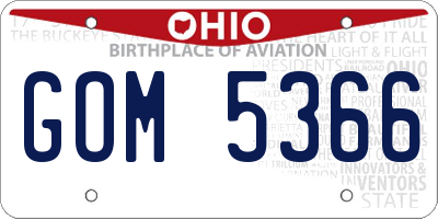 OH license plate GOM5366