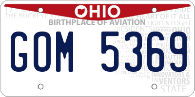 OH license plate GOM5369