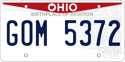 OH license plate GOM5372