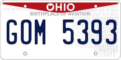 OH license plate GOM5393