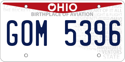OH license plate GOM5396