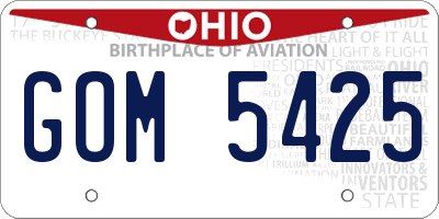 OH license plate GOM5425