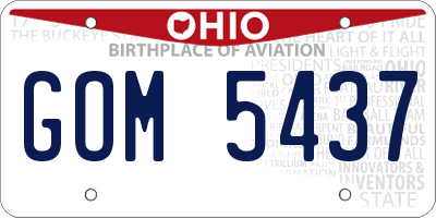 OH license plate GOM5437