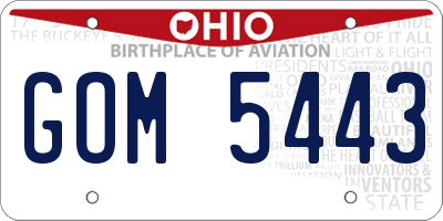 OH license plate GOM5443