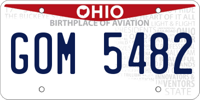 OH license plate GOM5482