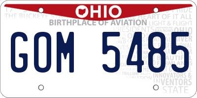 OH license plate GOM5485