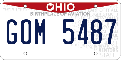 OH license plate GOM5487