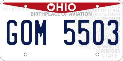 OH license plate GOM5503