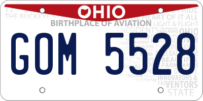 OH license plate GOM5528