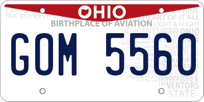 OH license plate GOM5560
