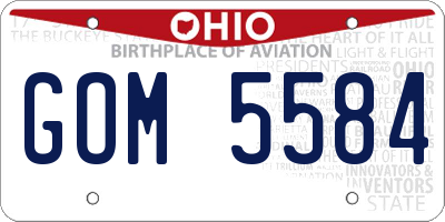 OH license plate GOM5584