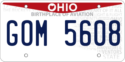 OH license plate GOM5608