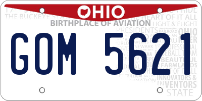 OH license plate GOM5621