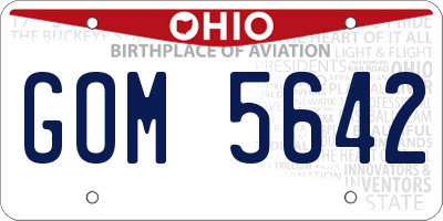 OH license plate GOM5642