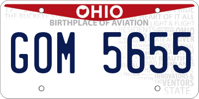 OH license plate GOM5655