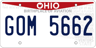 OH license plate GOM5662