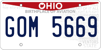 OH license plate GOM5669
