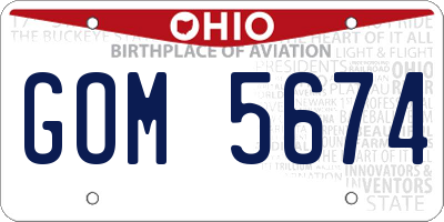 OH license plate GOM5674