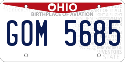 OH license plate GOM5685