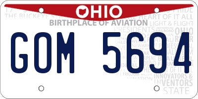 OH license plate GOM5694