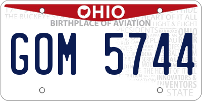 OH license plate GOM5744