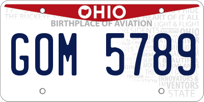 OH license plate GOM5789