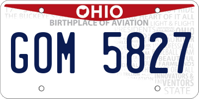 OH license plate GOM5827