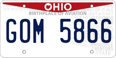 OH license plate GOM5866