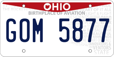 OH license plate GOM5877