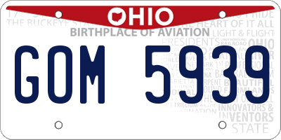 OH license plate GOM5939