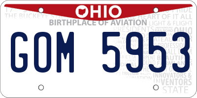 OH license plate GOM5953