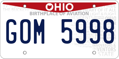 OH license plate GOM5998