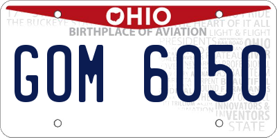 OH license plate GOM6050