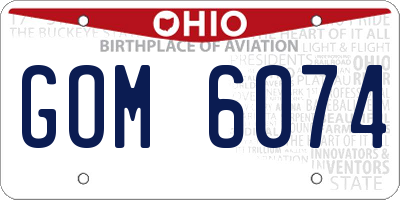 OH license plate GOM6074