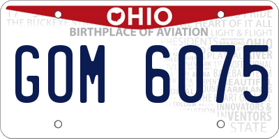 OH license plate GOM6075
