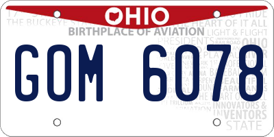 OH license plate GOM6078