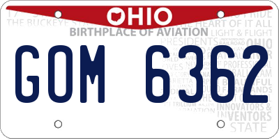 OH license plate GOM6362