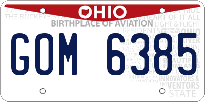 OH license plate GOM6385