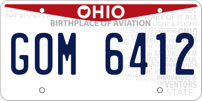 OH license plate GOM6412