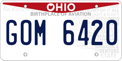 OH license plate GOM6420