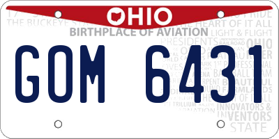 OH license plate GOM6431