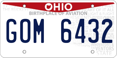 OH license plate GOM6432