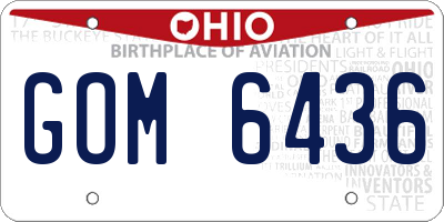 OH license plate GOM6436